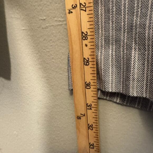 J.Jill Coastal Graphite Gray Mid-Rise Linen Blend Stretch Pinstripe Pants Sz‎ 10 - Picture 8 of 11